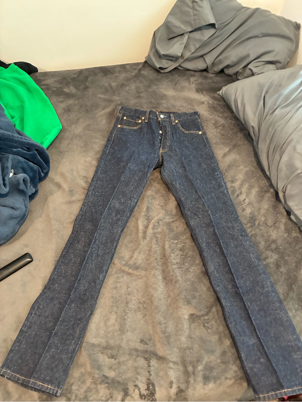 Vintage Levi's 501âs Straight Jeans In Dark Indigo Blue